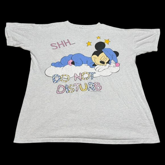 Vintage 90s Mickey Mouse‎ Do Not Disturb Sleep Shirt Adult 2XL - Picture 1 of 4